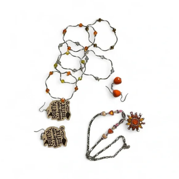 Autumn Themed Fashion Jewelry Lot 2 Pairs Earrings 6 Bracelets 1 Necklace - Picture 3 of 12